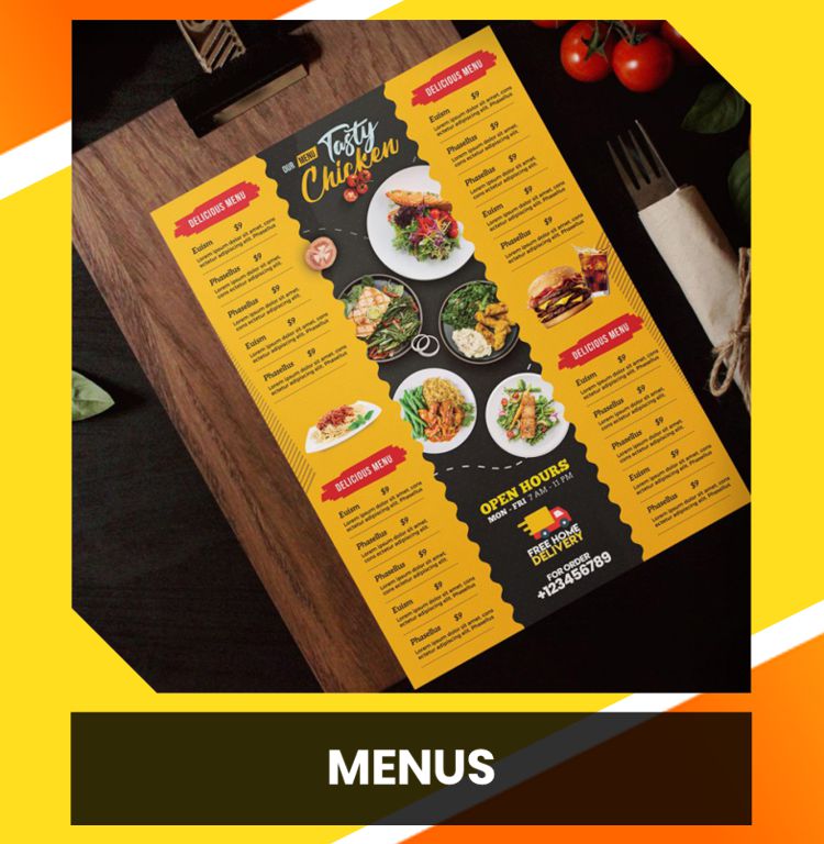 Professionally printed and designed for restaurants and cafés